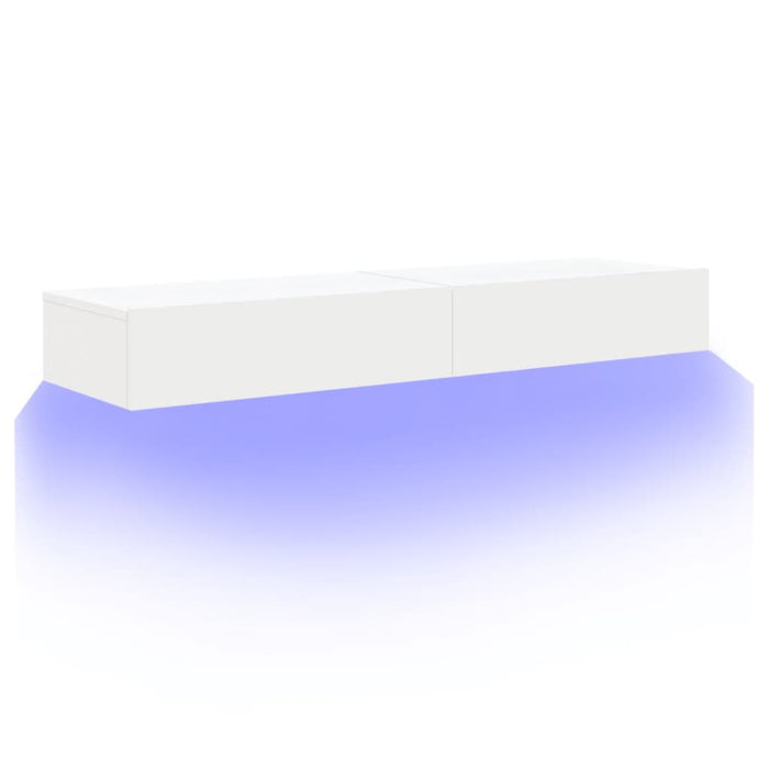 Dulapuri TV cu lumini LED, 2 buc., alb, 60x35x15,5 cm - WALTI WALTI