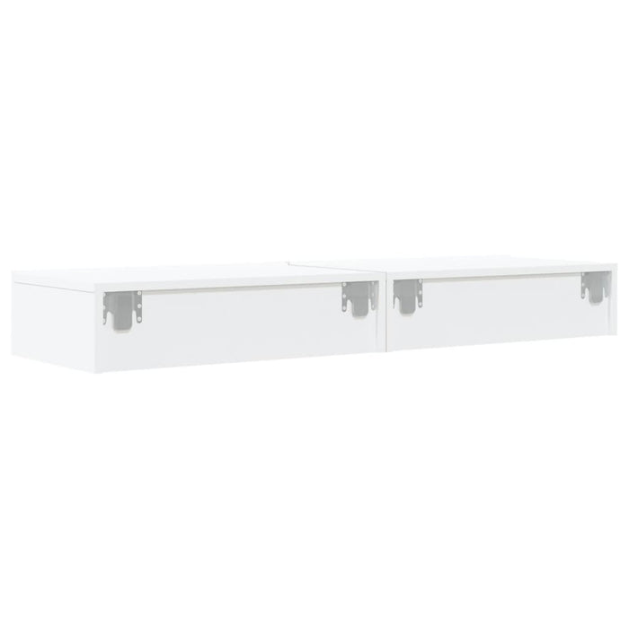 Dulapuri TV cu lumini LED, 2 buc., alb, 60x35x15,5 cm - WALTI WALTI