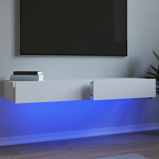 Dulapuri TV cu lumini LED, 2 buc., alb, 60x35x15,5 cm - WALTI WALTI