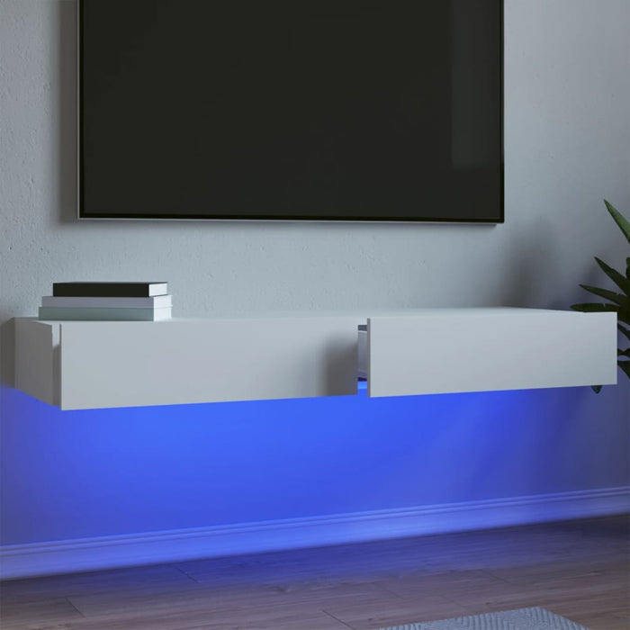 Dulapuri TV cu lumini LED, 2 buc., alb, 60x35x15,5 cm - WALTI WALTI