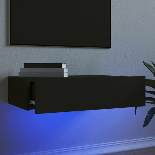 Comodă TV cu lumini LED, negru, 60x35x15,5 cm - WALTI WALTI