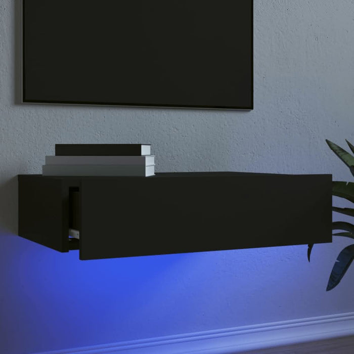 Comodă TV cu lumini LED, negru, 60x35x15,5 cm - WALTI WALTI