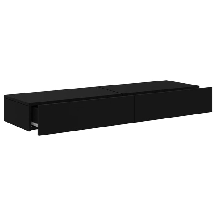 Dulapuri TV cu lumini LED, 2 buc., negru, 60x35x15,5 cm WALTI