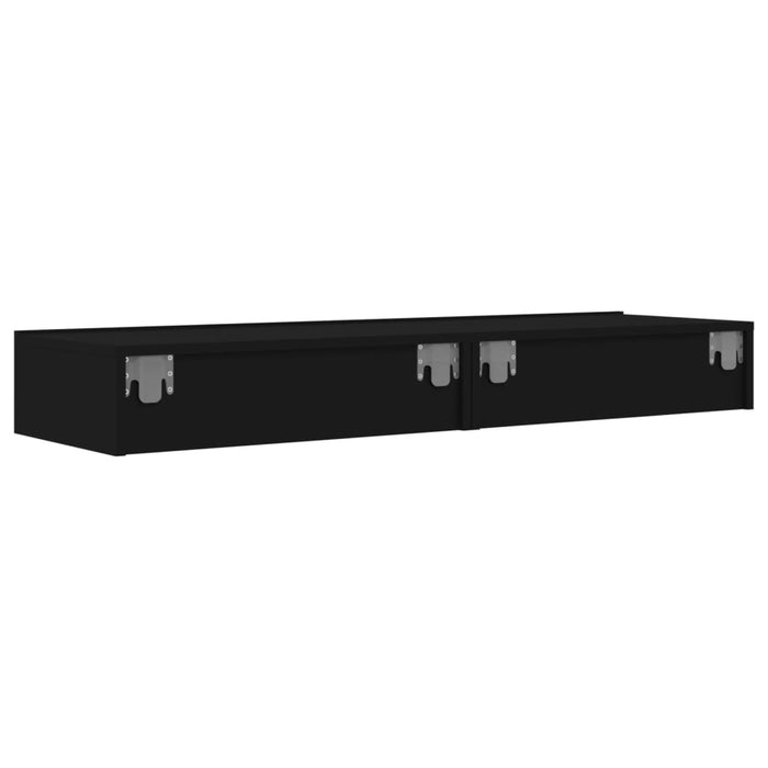 Dulapuri TV cu lumini LED, 2 buc., negru, 60x35x15,5 cm WALTI