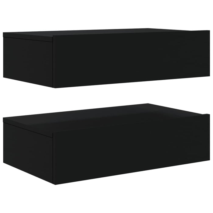 Dulapuri TV cu lumini LED, 2 buc., negru, 60x35x15,5 cm WALTI