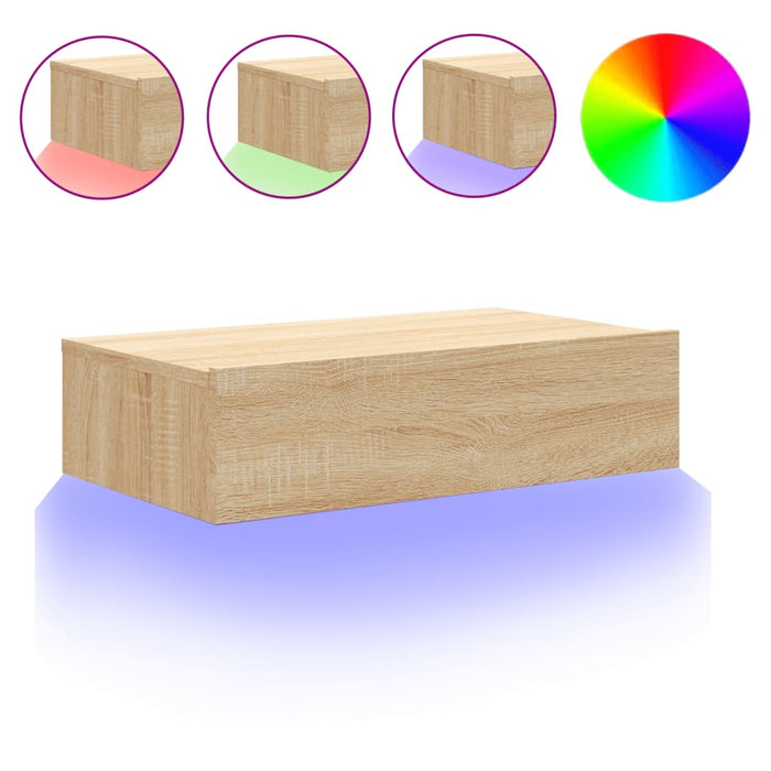 Comodă TV cu lumini LED, stejar sonoma, 60x35x15,5 cm - WALTI WALTI