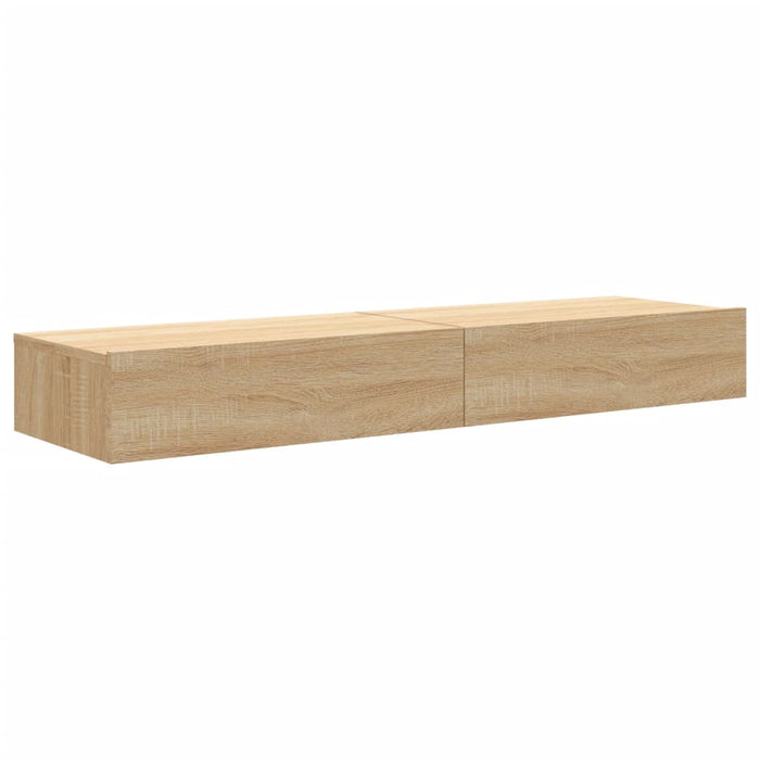 Comode TV cu lumini LED, 2 buc., stejar sonoma, 60x35x15,5 cm - WALTI WALTI