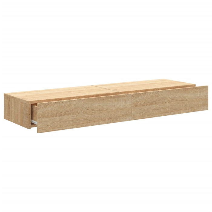 Comode TV cu lumini LED, 2 buc., stejar sonoma, 60x35x15,5 cm - WALTI WALTI