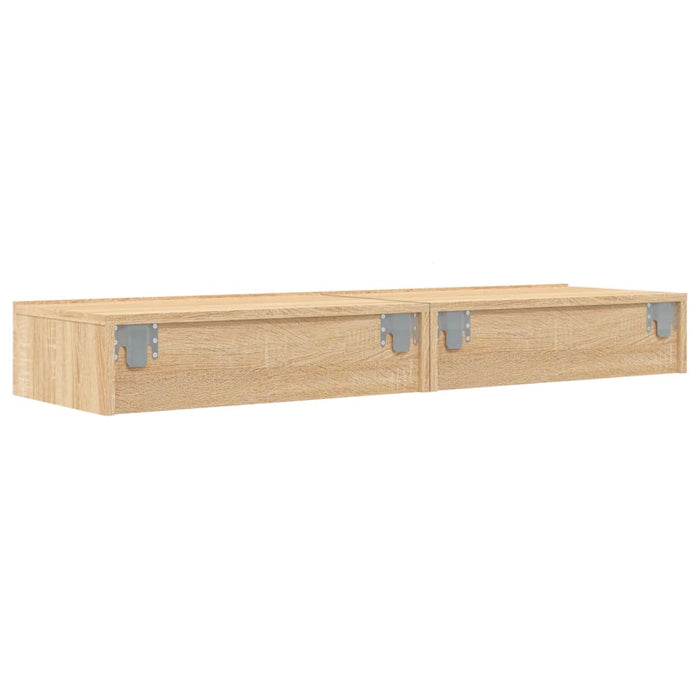 Comode TV cu lumini LED, 2 buc., stejar sonoma, 60x35x15,5 cm - WALTI WALTI