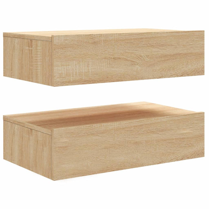 Comode TV cu lumini LED, 2 buc., stejar sonoma, 60x35x15,5 cm - WALTI WALTI
