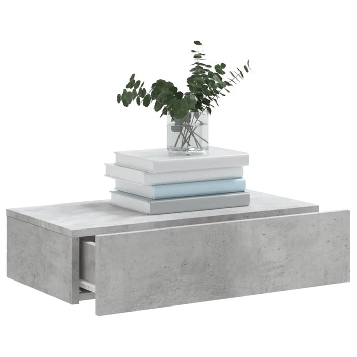Comodă TV cu lumini LED, gri beton, 60x35x15,5 cm - WALTI WALTI