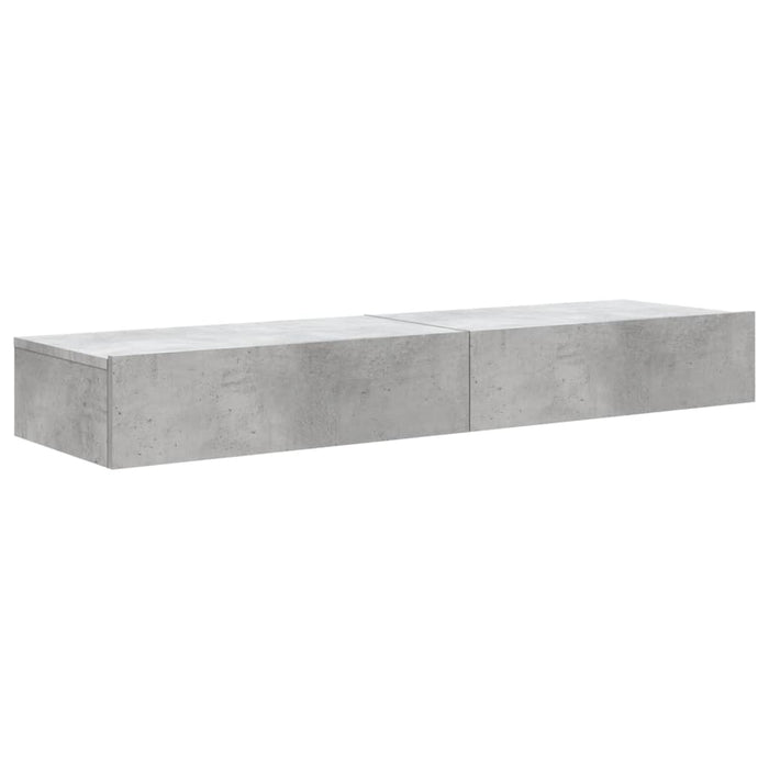 Comode TV cu lumini LED, 2 buc., gri beton, 60x35x15,5 cm - WALTI WALTI