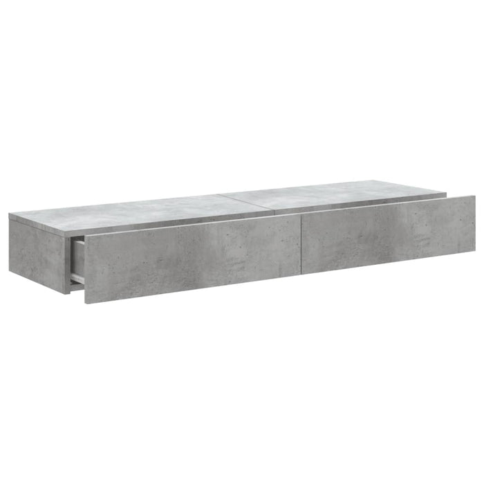Comode TV cu lumini LED, 2 buc., gri beton, 60x35x15,5 cm - WALTI WALTI