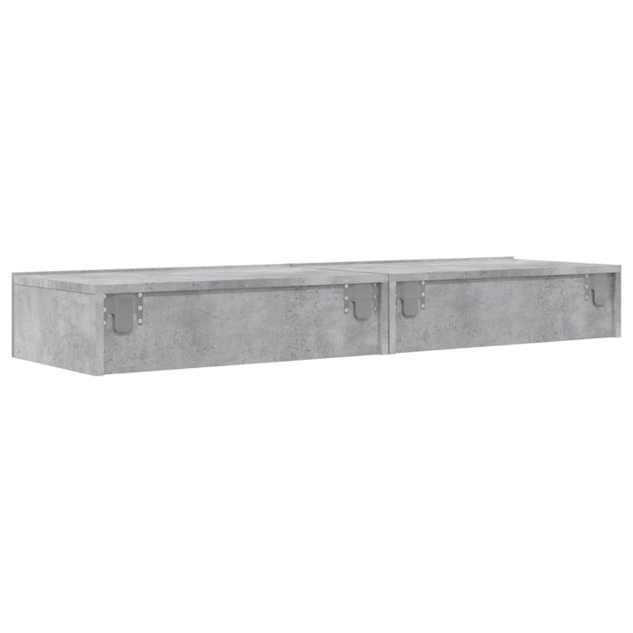 Comode TV cu lumini LED, 2 buc., gri beton, 60x35x15,5 cm - WALTI WALTI