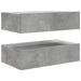 Comode TV cu lumini LED, 2 buc., gri beton, 60x35x15,5 cm - WALTI WALTI
