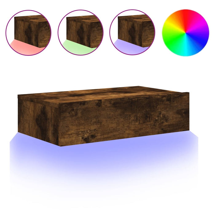 Comodă TV cu lumini LED, stejar fumuriu, 60x35x15,5 cm - WALTI WALTI