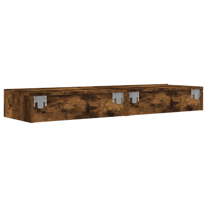Comode TV cu lumini LED, 2 buc., stejar fumuriu, 60x35x15,5 cm - WALTI WALTI