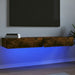 Comode TV cu lumini LED, 2 buc., stejar fumuriu, 60x35x15,5 cm - WALTI WALTI