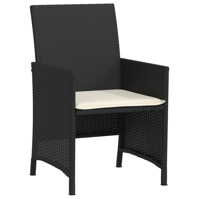 Set bistro cu perne, 3 piese, negru, poliratan - WALTI WALTI
