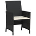 Set bistro cu perne, 3 piese, negru, poliratan - WALTI WALTI