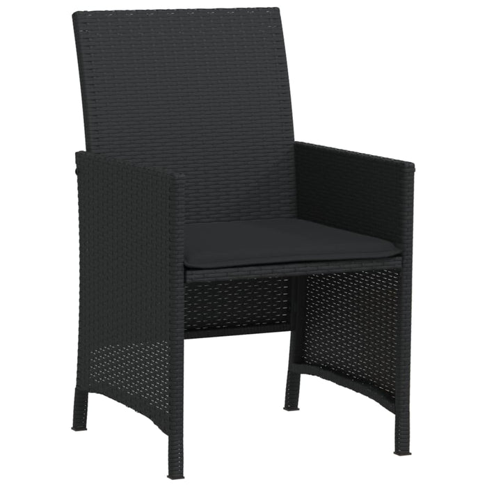 Set bistro cu perne, 3 piese, negru, poliratan - WALTI WALTI