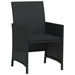 Set bistro cu perne, 3 piese, negru, poliratan - WALTI WALTI
