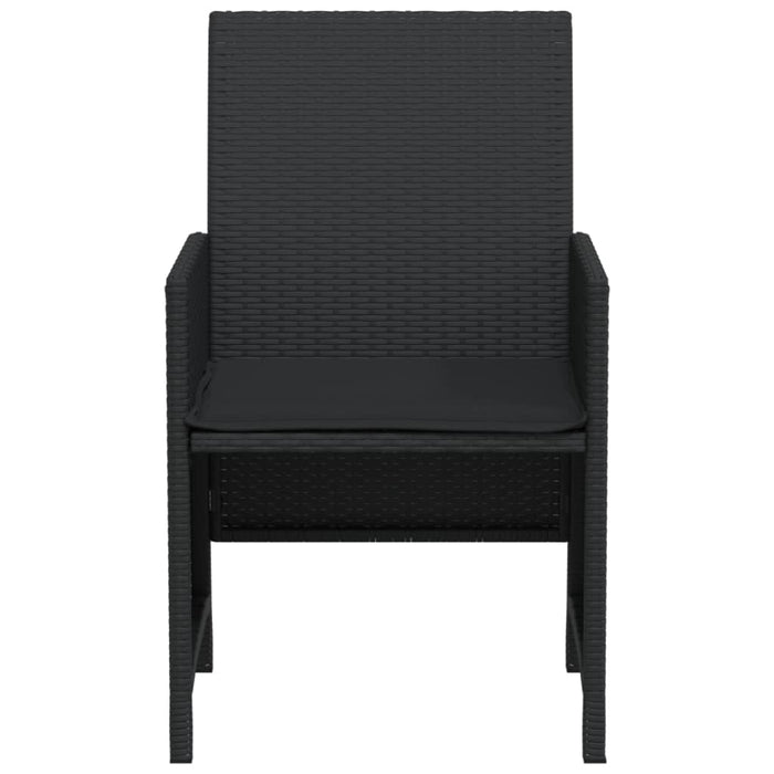 Set bistro cu perne, 3 piese, negru, poliratan - WALTI WALTI