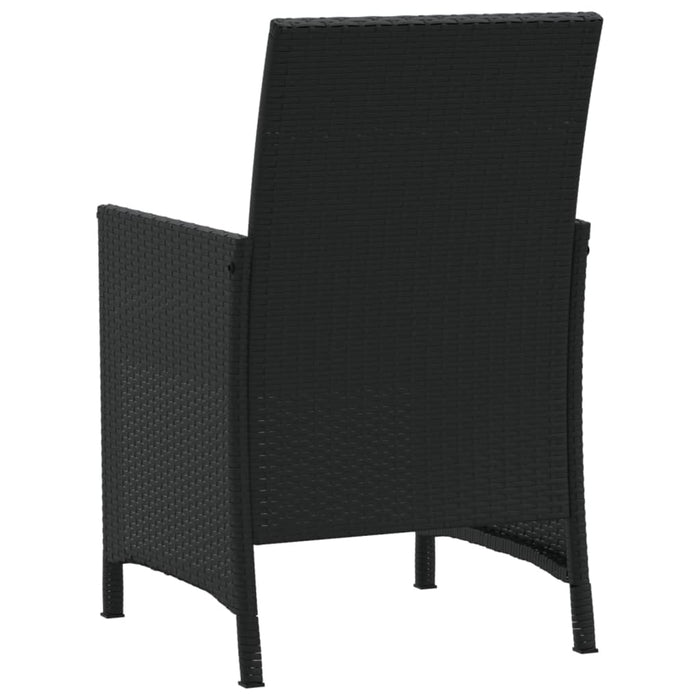 Set bistro cu perne, 3 piese, negru, poliratan - WALTI WALTI