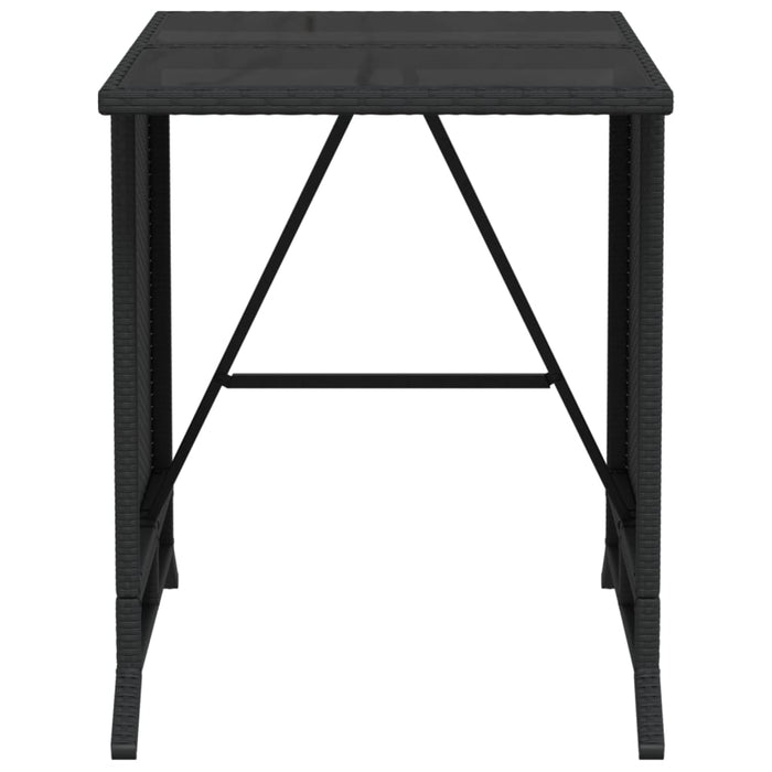 Set bistro cu perne, 3 piese, negru, poliratan - WALTI WALTI