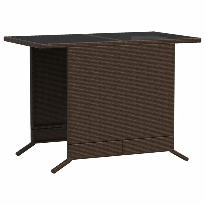 Set bistro cu perne, 3 piese, maro, poliratan WALTI