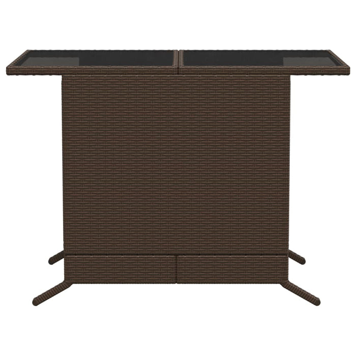 Set bistro cu perne, 3 piese, maro, poliratan WALTI