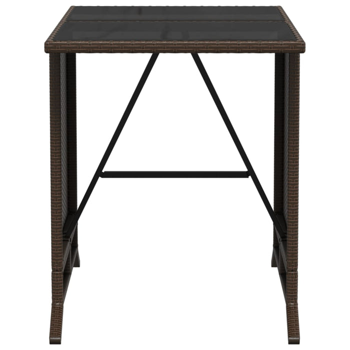 Set bistro cu perne, 3 piese, maro, poliratan WALTI