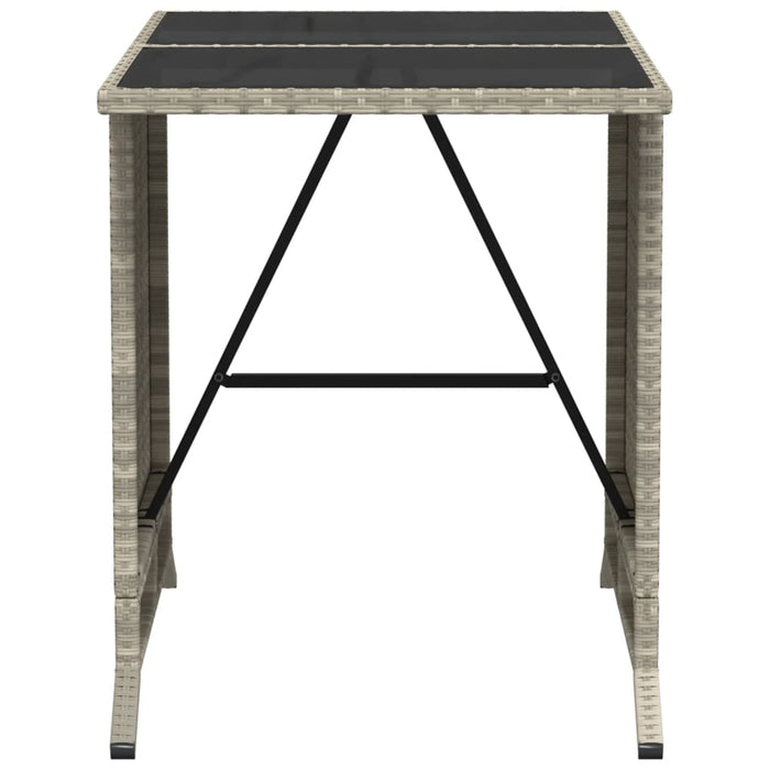 Set bistro cu perne, 3 piese, gri deschis, poliratan - WALTI WALTI