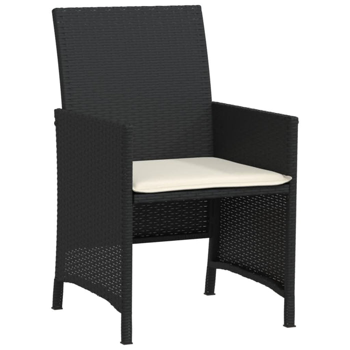 Set bistro cu perne, 3 piese, negru, poliratan - WALTI WALTI