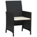 Set bistro cu perne, 3 piese, negru, poliratan - WALTI WALTI