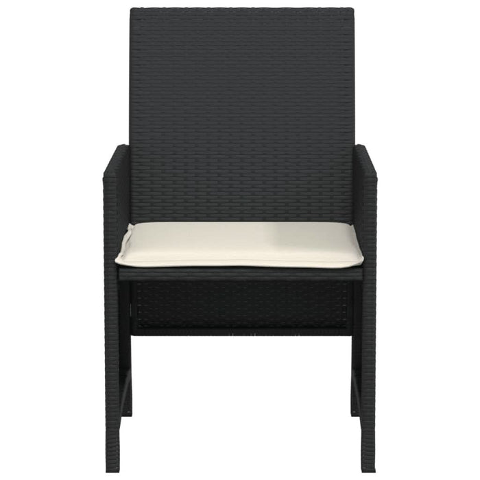 Set bistro cu perne, 3 piese, negru, poliratan - WALTI WALTI