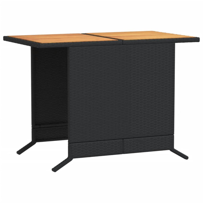 Set bistro cu perne, 3 piese, negru, poliratan - WALTI WALTI