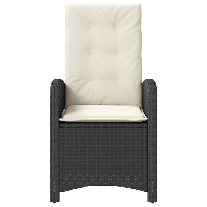 Set bistro cu perne, 3 piese, negru, poliratan - WALTI WALTI
