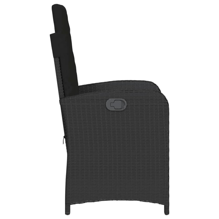 Set bistro cu perne, 3 piese, negru, poliratan - WALTI WALTI