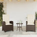 Set bistro cu perne, 3 piese, maro, poliratan - WALTI WALTI