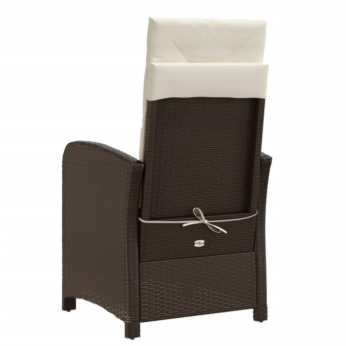 Set bistro cu perne, 3 piese, maro, poliratan - WALTI WALTI