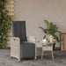 Scaun grădină rabatabil suport picioare, gri deschis, poliratan - WALTI WALTI