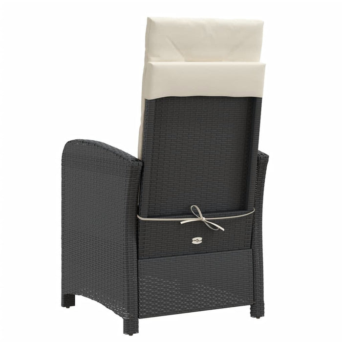 Set bistro cu perne, 3 piese, negru, poliratan - WALTI WALTI