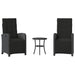 Set bistro cu perne, 3 piese, negru, poliratan - WALTI WALTI