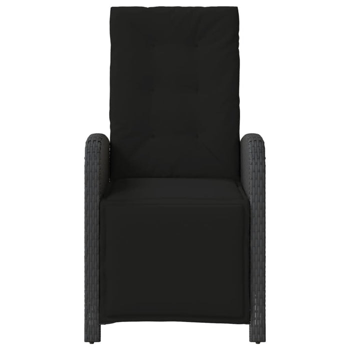 Set bistro cu perne, 3 piese, negru, poliratan - WALTI WALTI