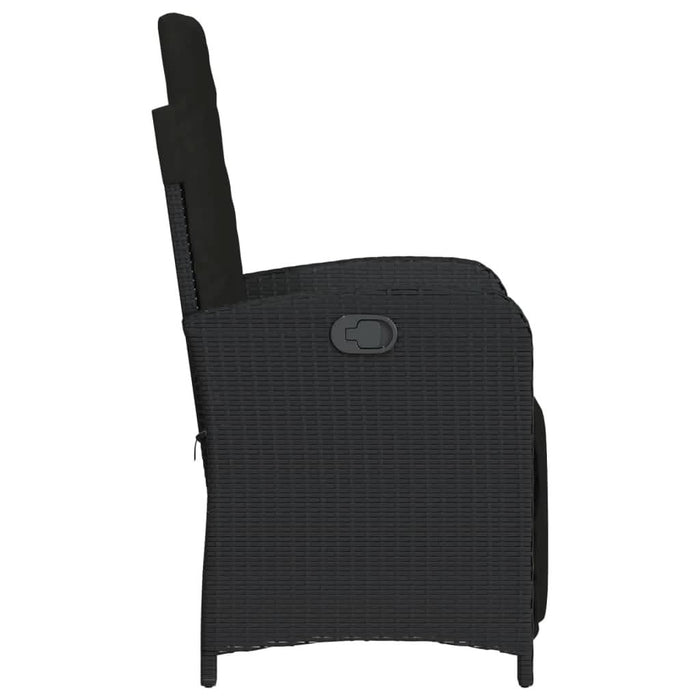 Set bistro cu perne, 3 piese, negru, poliratan - WALTI WALTI