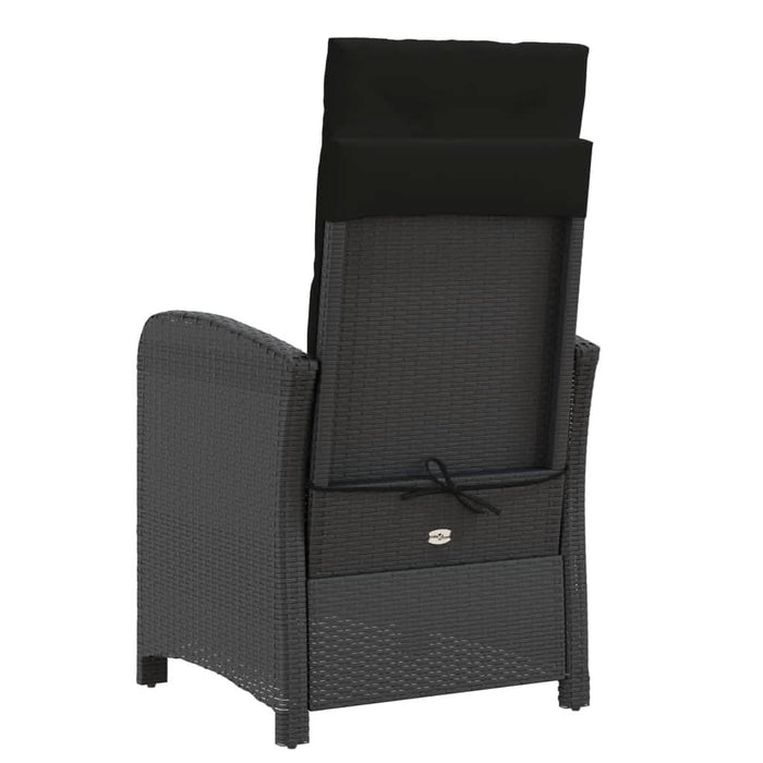 Set bistro cu perne, 3 piese, negru, poliratan - WALTI WALTI