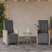 Set bistro cu perne, 3 piese, gri deschis, poliratan - WALTI WALTI