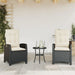 Set bistro cu perne, 3 piese, negru, poliratan - WALTI WALTI
