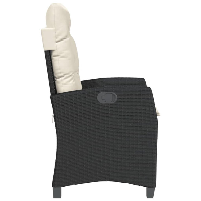 Set bistro cu perne, 3 piese, negru, poliratan - WALTI WALTI